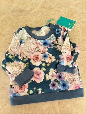 NWT Posh Peanut Blue Floral Pullover Sweatshirt for 12-18 months